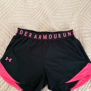 Under Armour Women's Athletic Shorts in Black and Pink